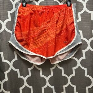 Nike Orange and Gray Athletic Shorts Lightweight Design